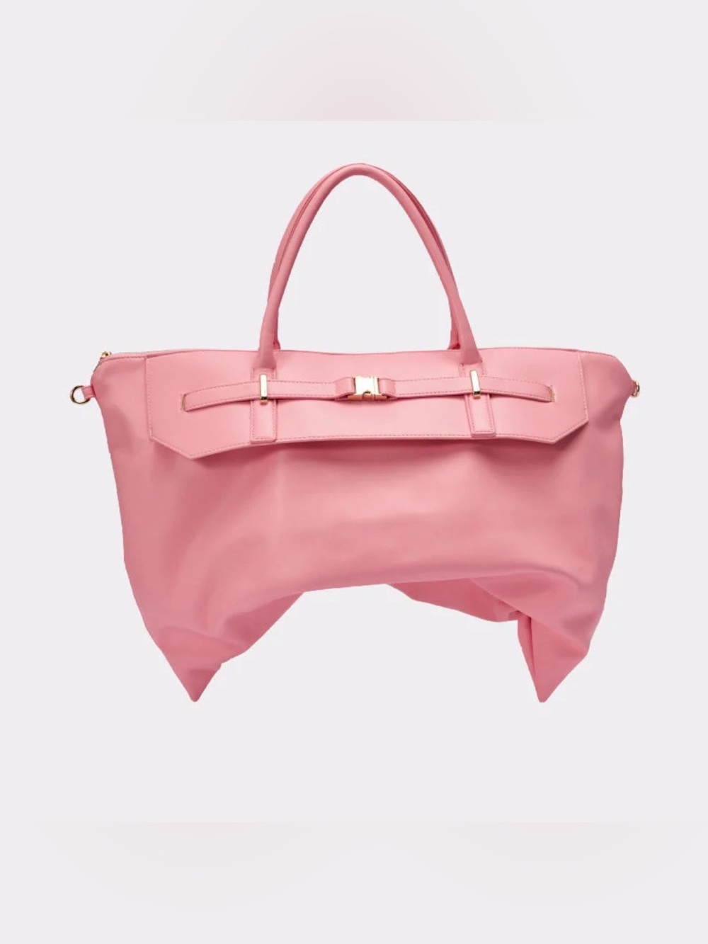 New AKIRA oversized Pink faux leather Tote Bag with Top Handles